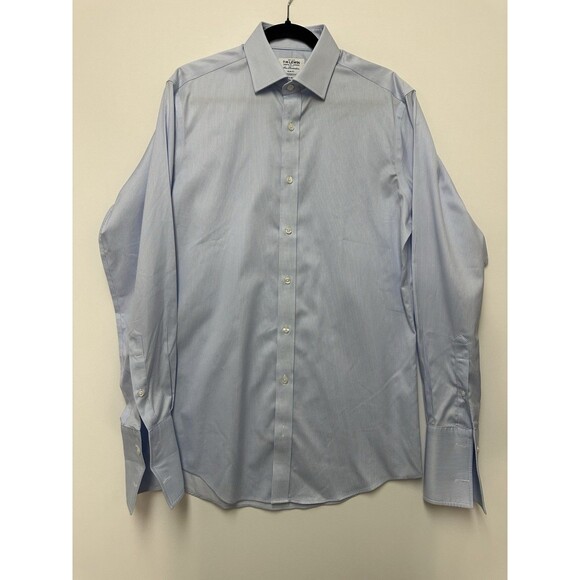 TM Lewin Dress Shirt Mens 16/36 Slim Fit Striped Blue White 41cm/91cm - Picture 1 of 11